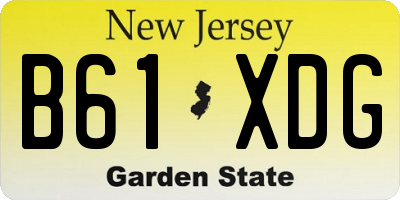 NJ license plate B61XDG