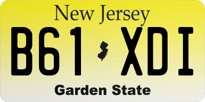 NJ license plate B61XDI