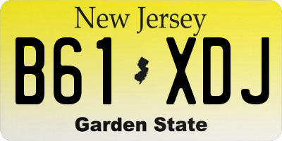 NJ license plate B61XDJ