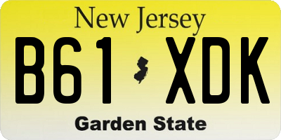 NJ license plate B61XDK