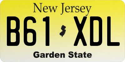 NJ license plate B61XDL