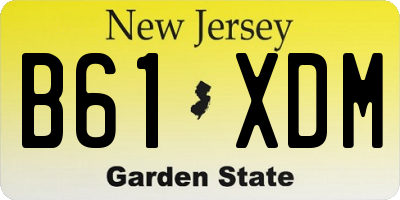 NJ license plate B61XDM