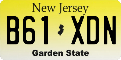 NJ license plate B61XDN