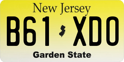 NJ license plate B61XDO