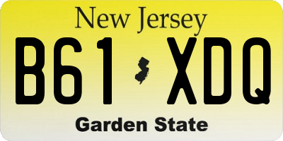 NJ license plate B61XDQ