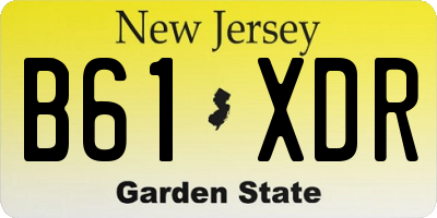 NJ license plate B61XDR