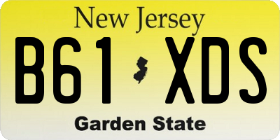 NJ license plate B61XDS