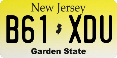 NJ license plate B61XDU
