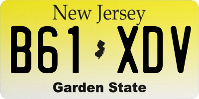 NJ license plate B61XDV