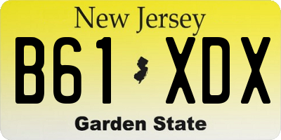 NJ license plate B61XDX