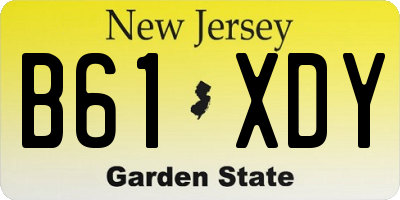 NJ license plate B61XDY