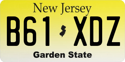 NJ license plate B61XDZ