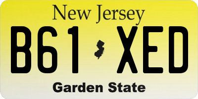 NJ license plate B61XED