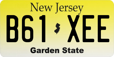 NJ license plate B61XEE