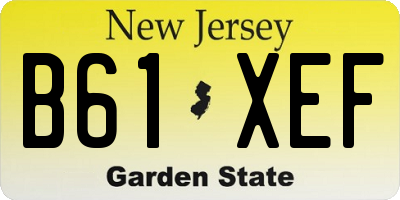 NJ license plate B61XEF