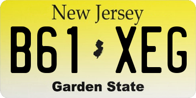 NJ license plate B61XEG