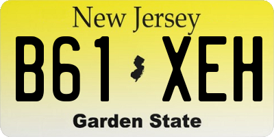 NJ license plate B61XEH