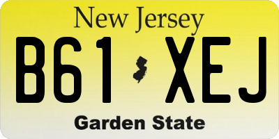 NJ license plate B61XEJ