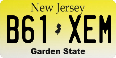 NJ license plate B61XEM