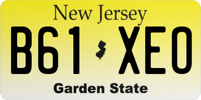 NJ license plate B61XEO