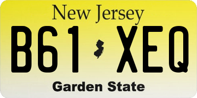 NJ license plate B61XEQ