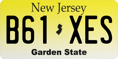 NJ license plate B61XES