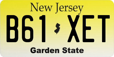 NJ license plate B61XET