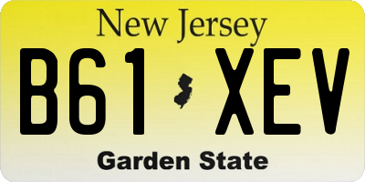 NJ license plate B61XEV