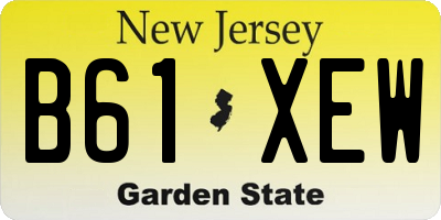 NJ license plate B61XEW