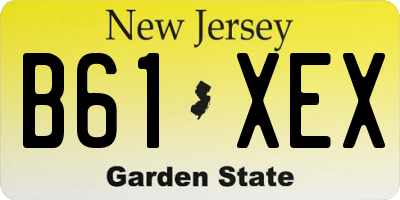 NJ license plate B61XEX