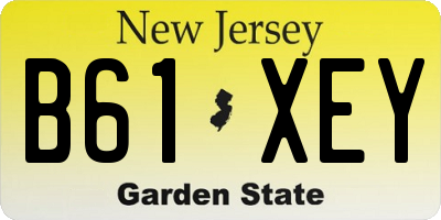 NJ license plate B61XEY