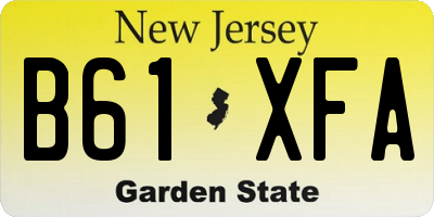 NJ license plate B61XFA