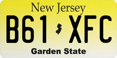NJ license plate B61XFC