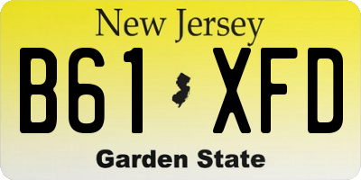 NJ license plate B61XFD