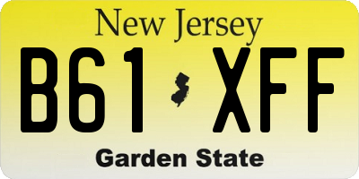 NJ license plate B61XFF