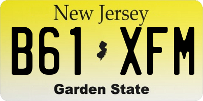 NJ license plate B61XFM