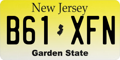 NJ license plate B61XFN