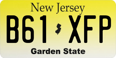 NJ license plate B61XFP