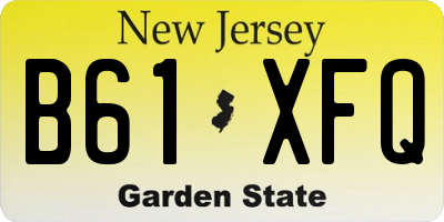 NJ license plate B61XFQ