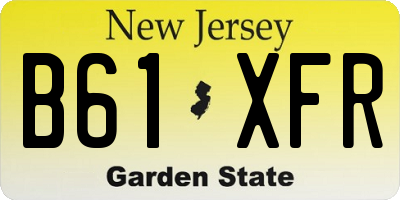 NJ license plate B61XFR