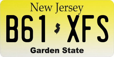 NJ license plate B61XFS