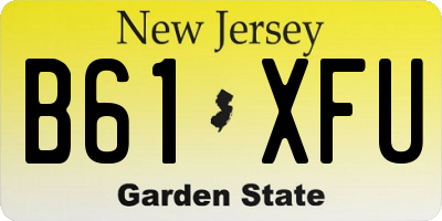 NJ license plate B61XFU
