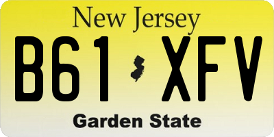NJ license plate B61XFV