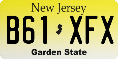 NJ license plate B61XFX