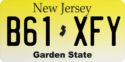 NJ license plate B61XFY