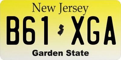 NJ license plate B61XGA