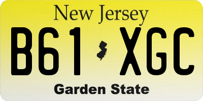 NJ license plate B61XGC