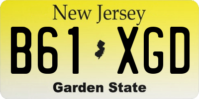 NJ license plate B61XGD