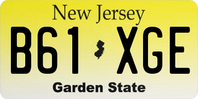 NJ license plate B61XGE