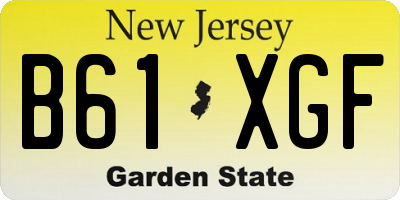 NJ license plate B61XGF